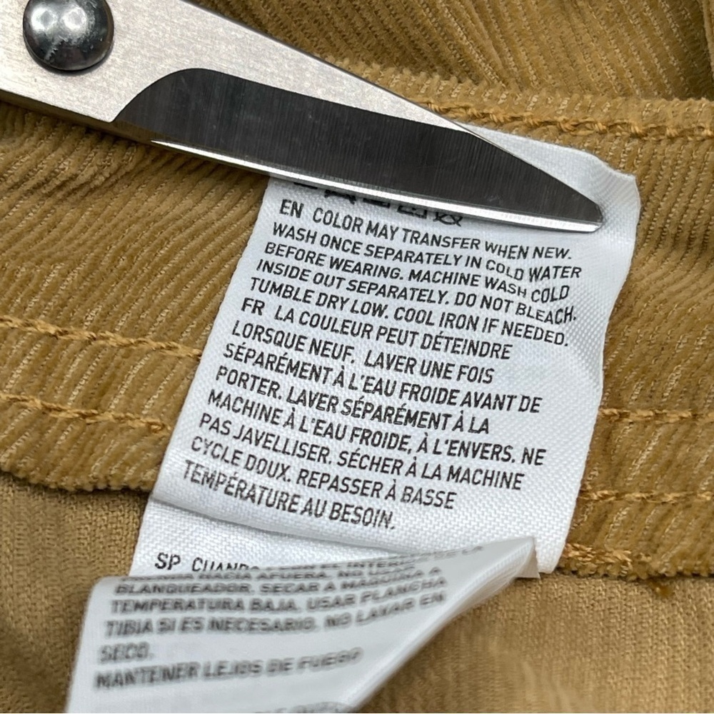 American Eagle Corduroy Skirt Mini Schoolgirl Preppy Academia Y2K Fall Tan New - Picture 14 of 14